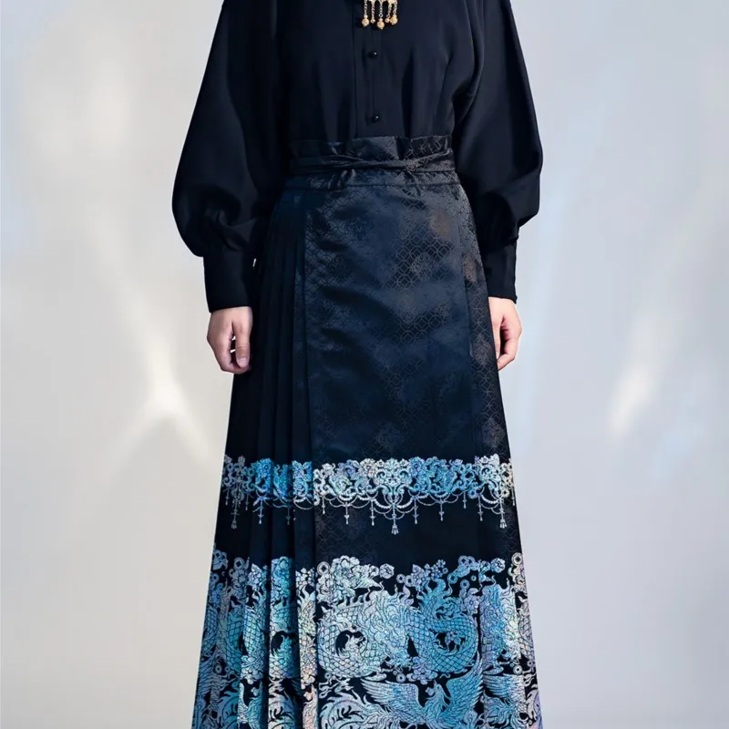 Chengxiang เลียนแบบแม่มุกฝังซาตินสีทอง jacquard Hanfu ผ้าผ้าพิเศษสําหรับกระโปรงหน้าสไตล์จีน