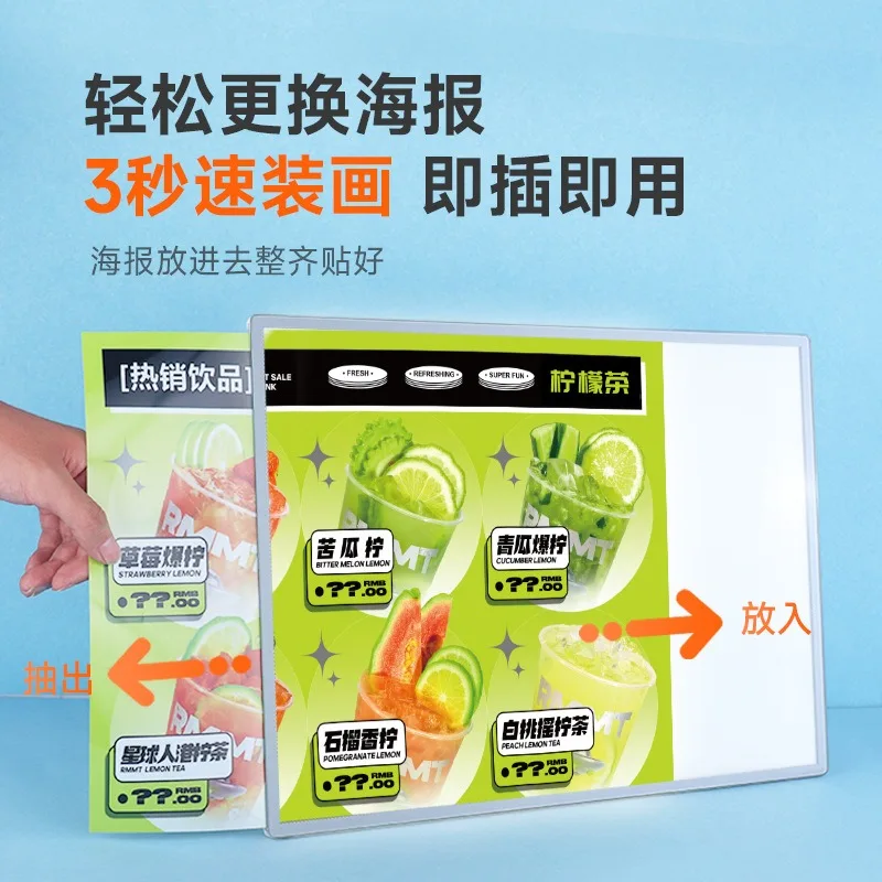 Deposit-Billboard Price List Wall-mounted LED Magnetic LED Rounded Corner Light Sign