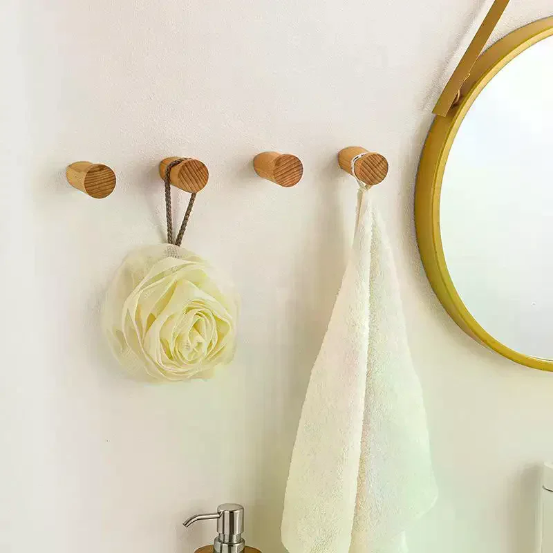 Wand Kleiderbügel Holz Haken Buche Halter Bad Schlüssel Mantel Rack Küche Tür Dekorative Haken Für Home Zubehör Gadgets Organisation