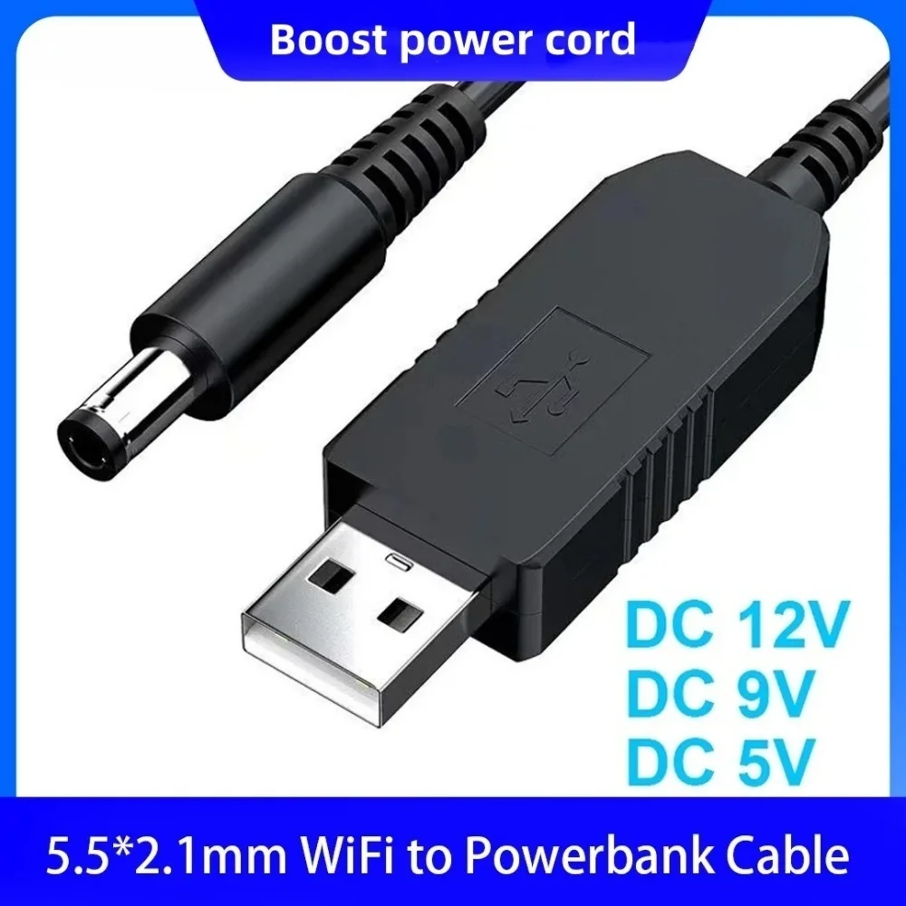 5,5*2,1mm USB DC 5V zu 12V 9V Power Kabel Für Router WIFI Modem fan Adapter Draht USB Boost Modul Konverter Über Powerbank