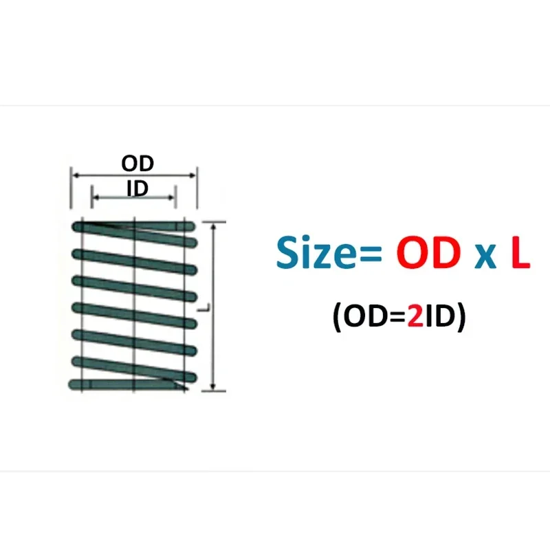 Green Heavy Load Die Mold Spring Spiral Stamping Compression Die Mould Springs Outer Diameter 6-30mm  Length 20-175mm