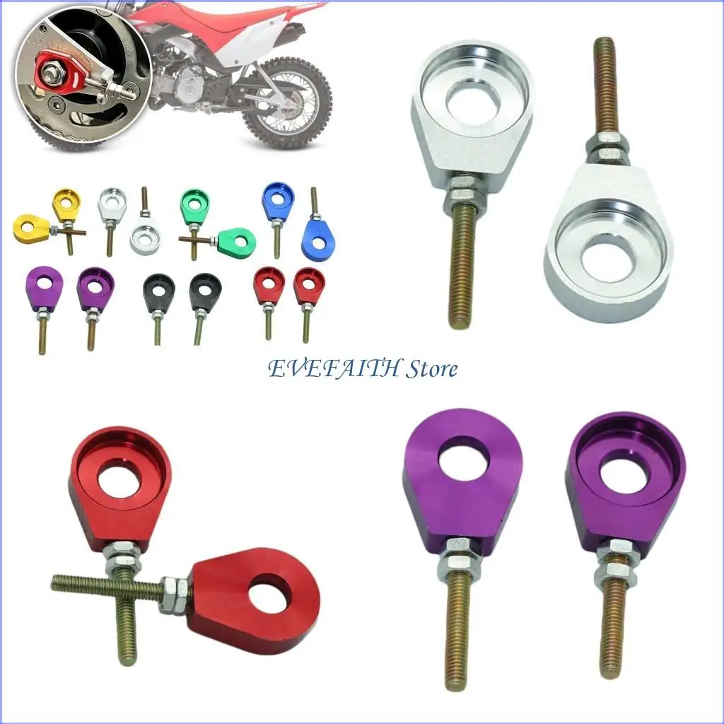 124B 1 Pair Chain Tensioner Adjuster Universal Motorcycle Aluminum Adjuster for CRF 50 70 Scooter Dirt Pit Bike 12mm/15mm