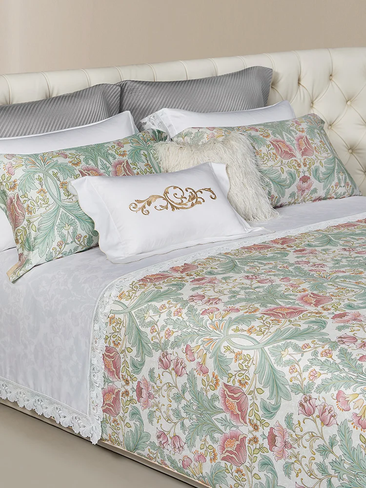 European luxury long-staple cotton cotton satin printing four-piece set