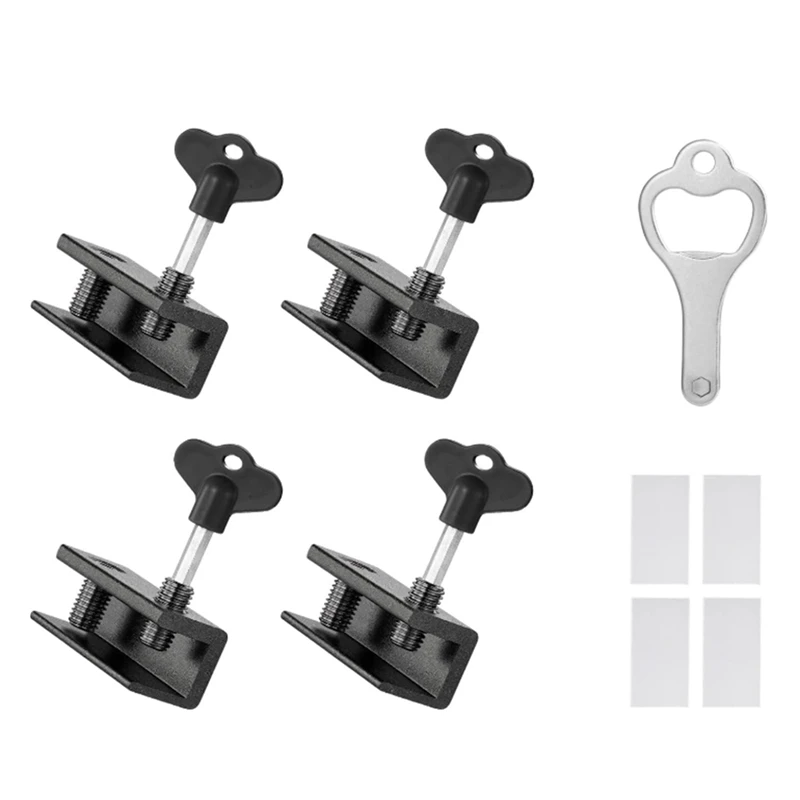 4 Set Sliding Window Locks With Key For Vertical & Horizontal Sliding Windows Doors Security Window Lock