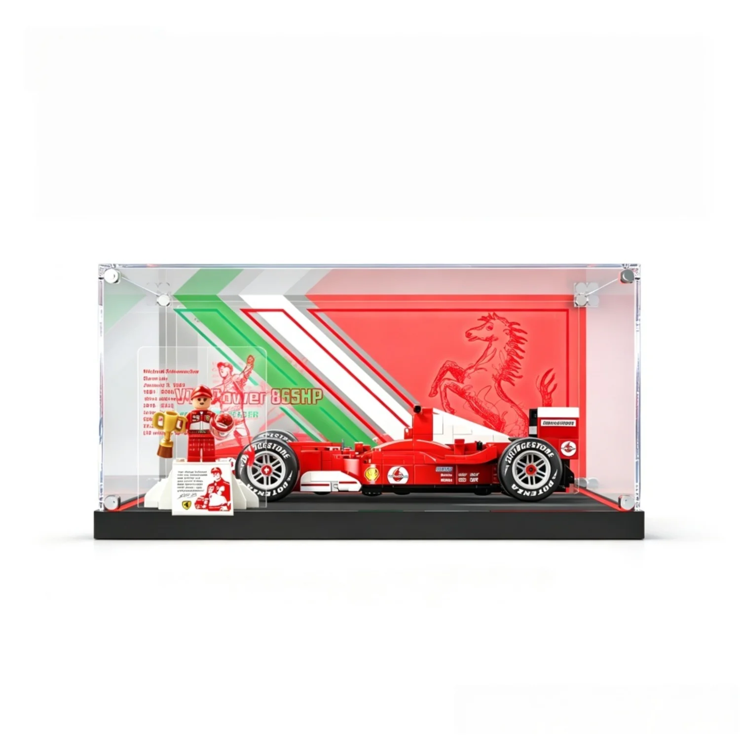New Acrylic Dustproof Display Box for lego 11375 F2004 & Michael Race Car ShowCase Storage Box Organizer(Lego Set not Included)