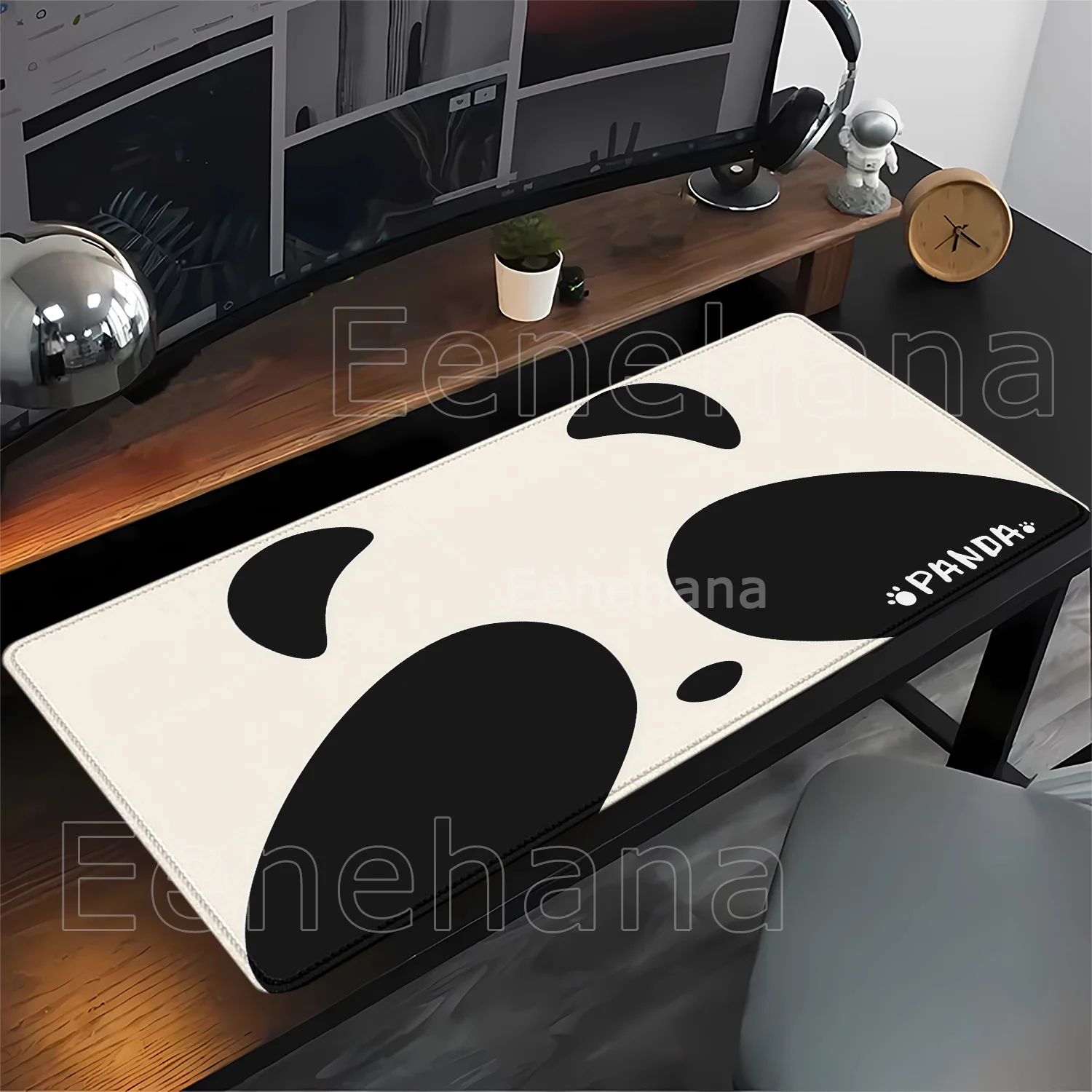 Cartoon Cute Panda Mouse Pad E-Sports Mousepad Large Locking Edge Gaming Mouse Mat Office Non-Slip Base Rubber Computer Desk Mat