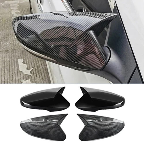 Para Hyundai Veloster 2012-2018 tapas de cubierta de espejo lateral de fibra de carbono ABS estilo cuerno de buey accesorios exteriores de coche