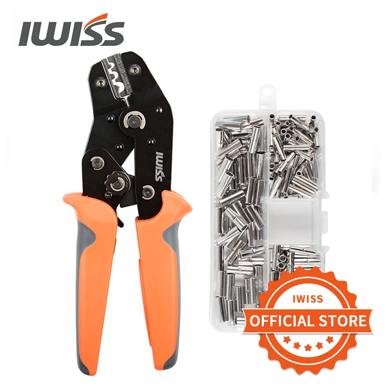 

IWISS SN-06 Non-Insulated Ring Fork U-Type Terminals Crimping Pliers Tin-Plated Copper Connectors Cold Pressing Tool Kit