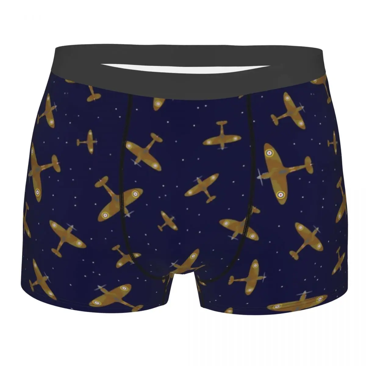 

Spitfire Planes In Flight On Navy Blue Boxers Shorts Panties Male Underpants Stretch Supermarine Fighter Pilot Briefs Underwear