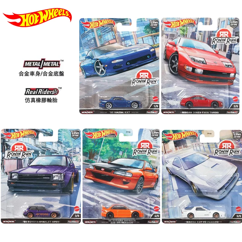 Hot Wheels Premium Car Culture Roin Run Diecast 1:64 Voiture Mazda Pandem Subaru Impreza, juguetes para niños, regalo para niños