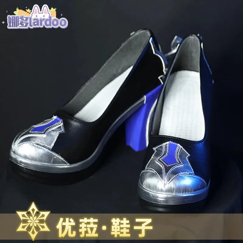 

Новые ювелирные изделия с крыльями Nado Genshin Impact Cos Pangerula Ice Sword Императорская сестра Обувь для косплея на одинарном грубом каблуке Высокие маскировки Outf