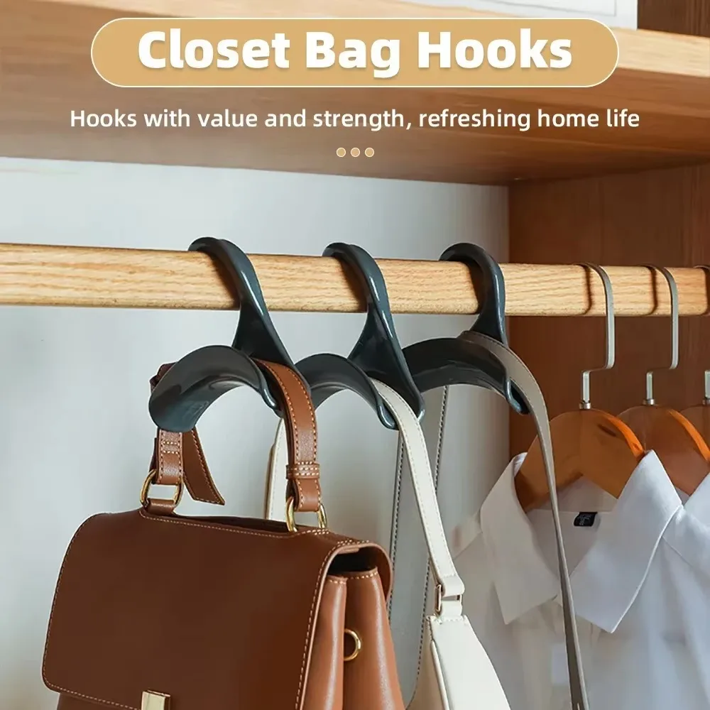Handbag Hanger Hook, PP Closet Organizer Rack for Bags Caps Scarves Hats, Multi-Purpose Wardrobe Hanger with Space Saving Design