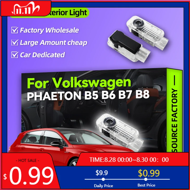 

2026 Новый для VW VOLKSWAGEN 2 шт. светодиодный проектор двери автомобиля с логотипом приветственный свет для Volkswagen Golf Sagitar Passat TIGUAN TOUAREG Tour