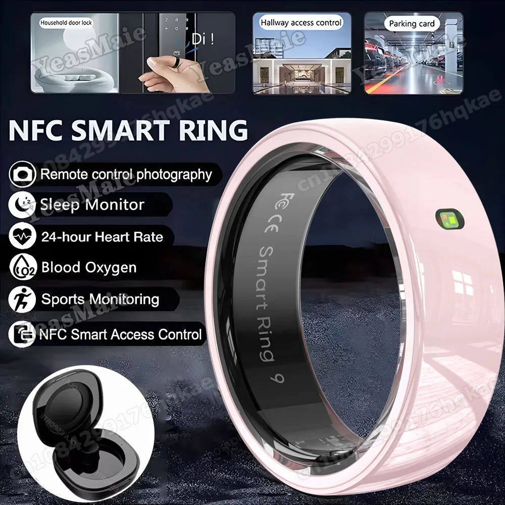 

Новое умное кольцо NFC-кольцо, фитнес-трекер для здоровья, керамическое кольцо для здоровья, управление жестами 2025, отслеживание сна, чехол для зарядки сердечного ритма