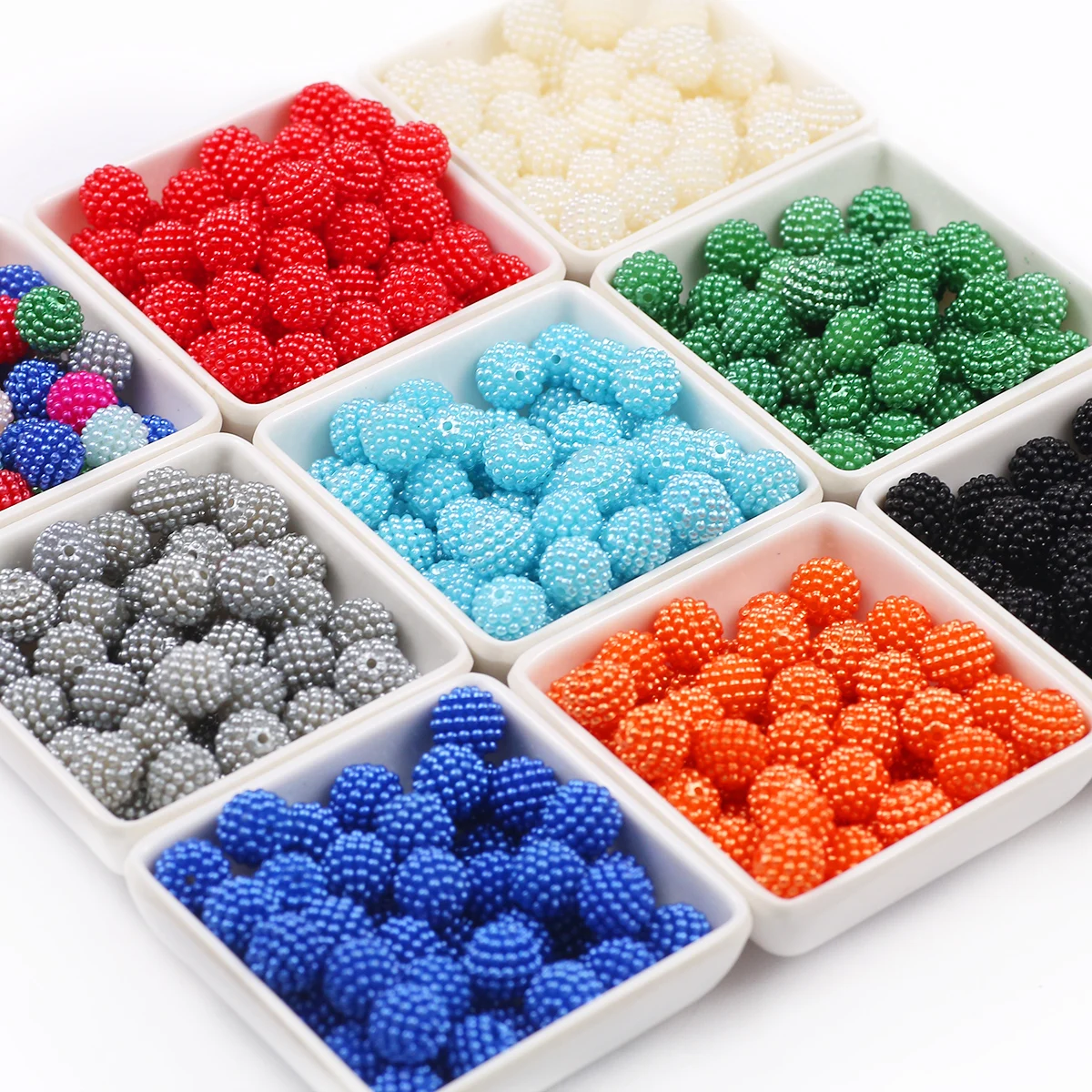 Acrylic Bayberry Beads Imitation Pearl Round Loose Spacer Be