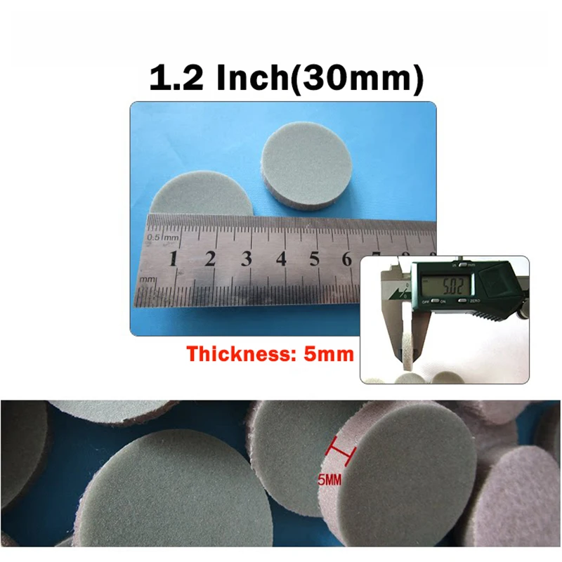 3/5/10/20/50pc Hook and Loop Round Sponge Sanding Disc 1.2 Inch 30mm Sandpaper Pad 300-3000Grit Wet&Dry for Polishing & Grinding