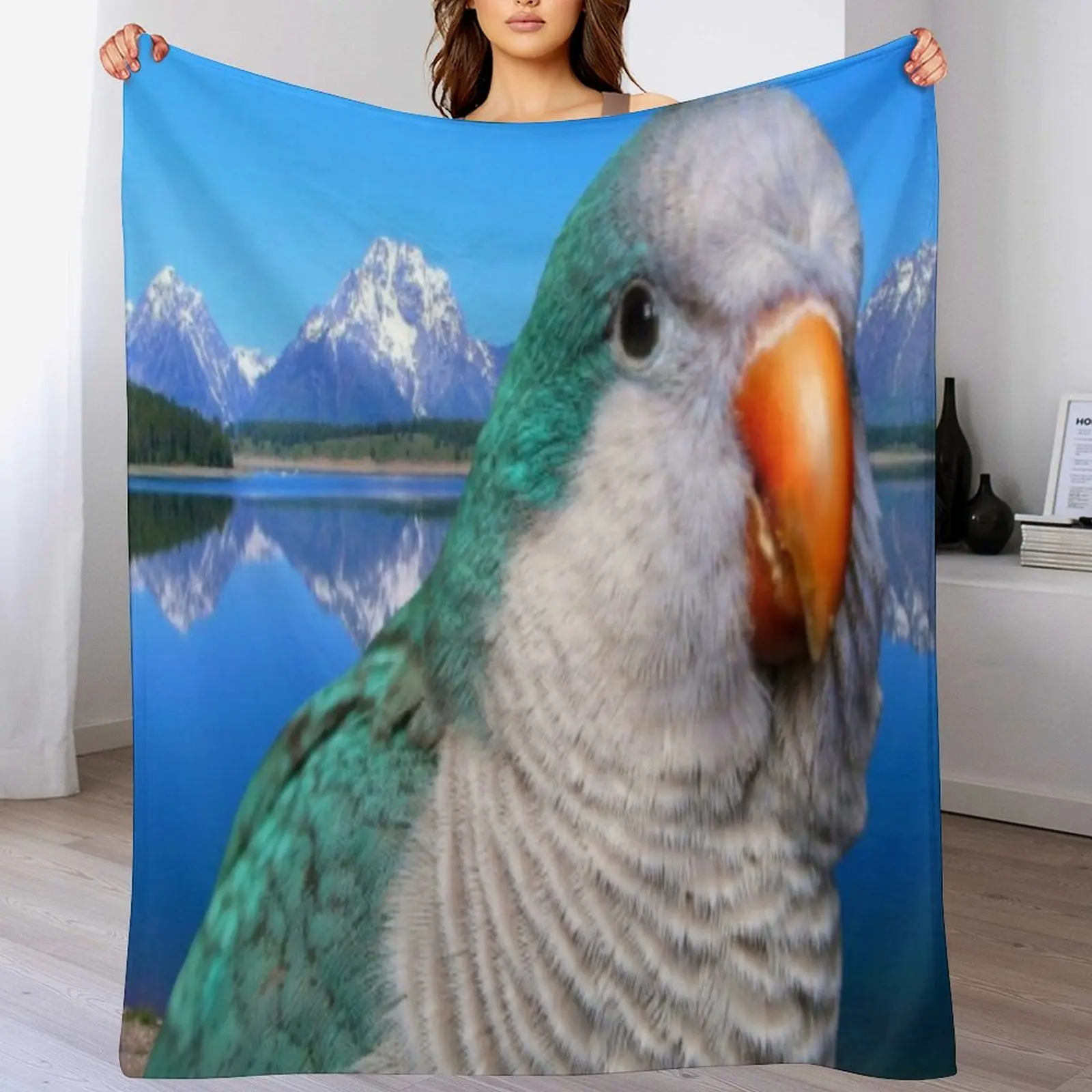 Monk Parakeet Throw Blanket Thermal Decorative Throw Multi-Purpose Blankets