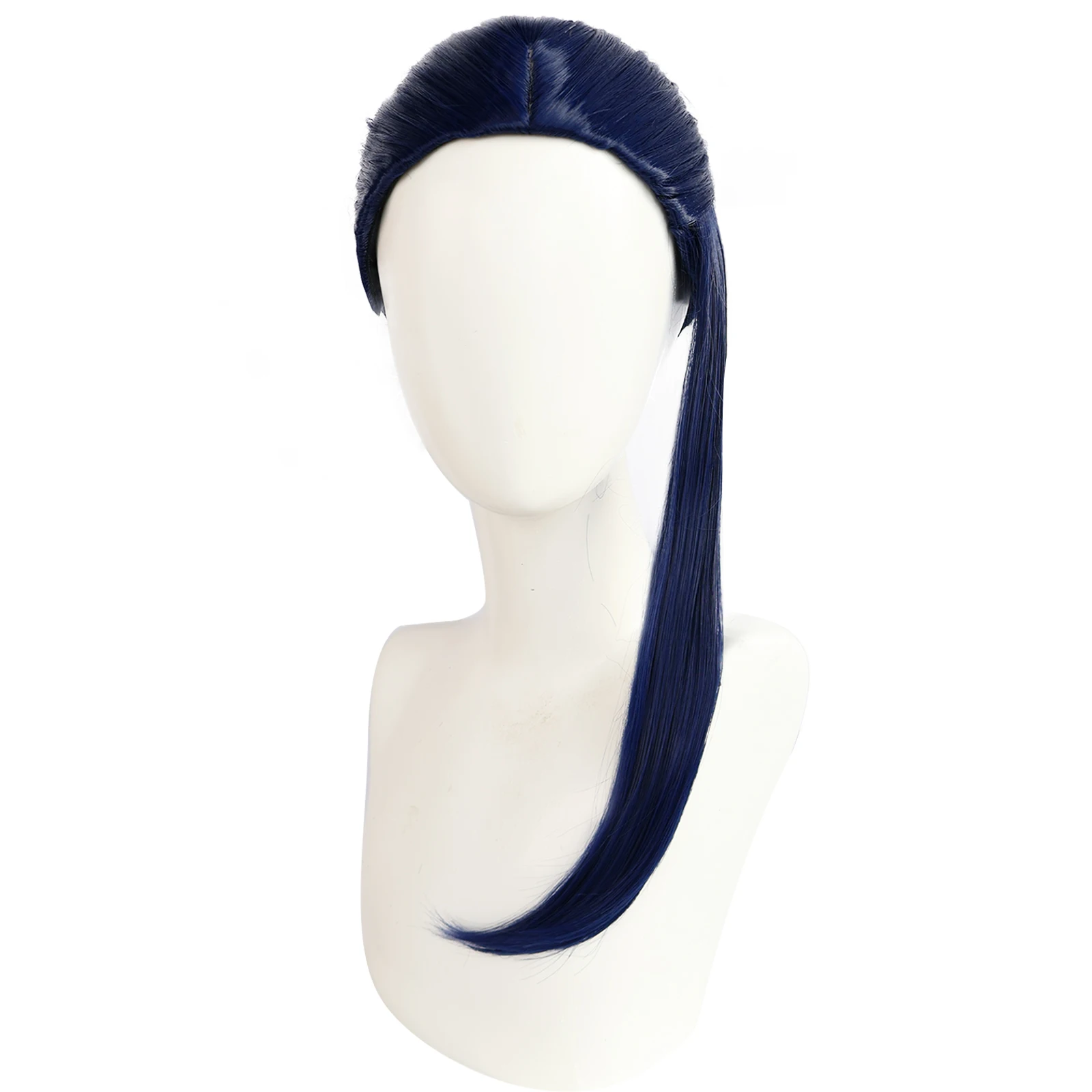 

Synthetic Deep Blue Medium Length Cosplay Wig Suitable For Cosplay Exhibitions As A Cosplay Costume Wig