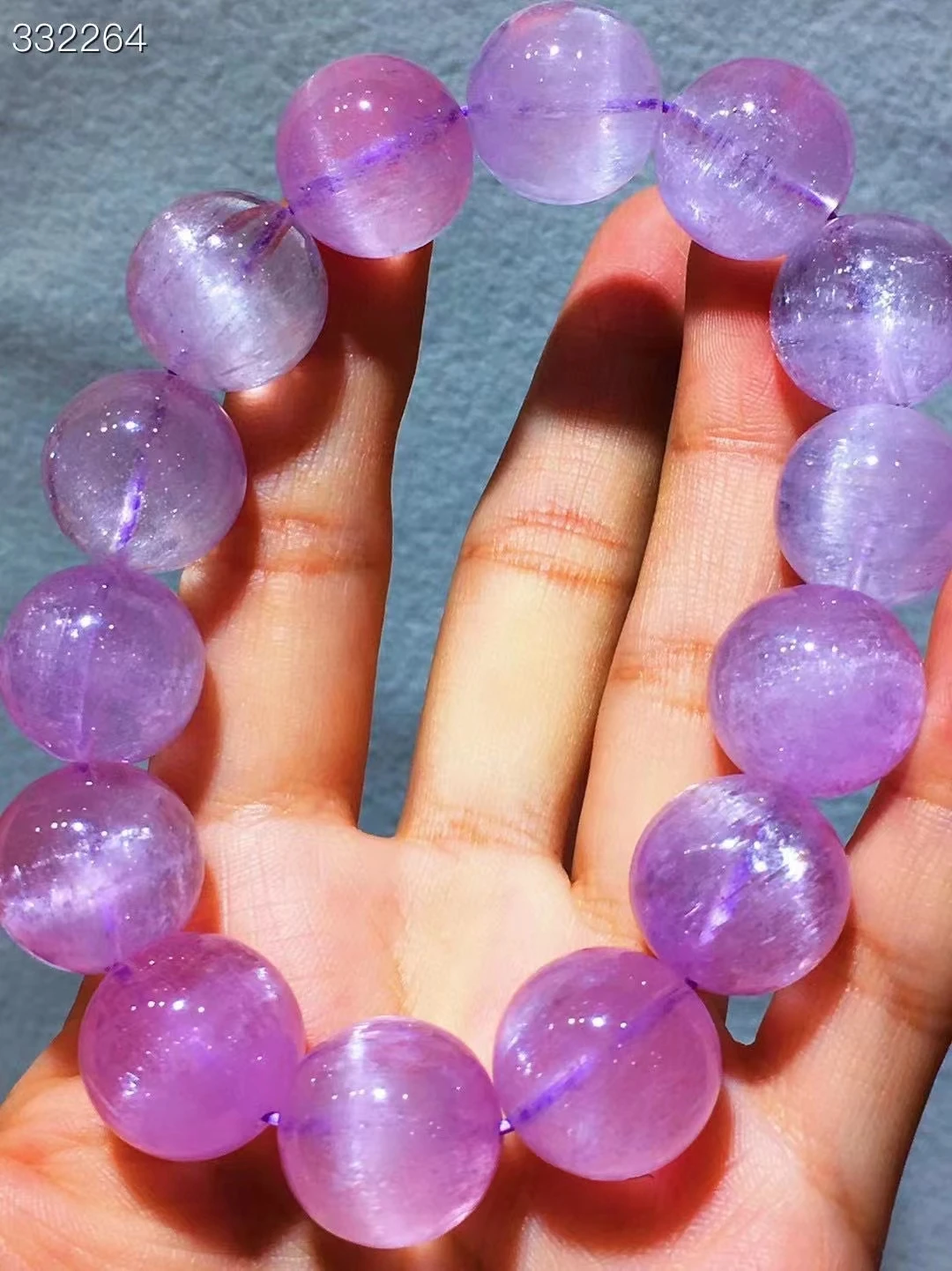 

Natural Purple Kunzite Quartz Clear Beads Bracelet Big SIze 16.2mm Cat Eye Fashion Women Men Kunzite Beads Powerful AAAAAA