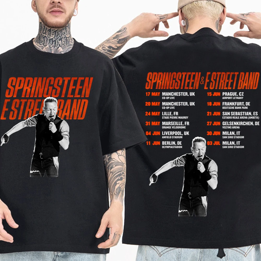 Bruce Springsteen and E Street 2025 Tour T-shirt Man Women Harajuku O-neck Summer Casual Shirt