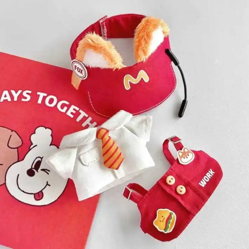 لطيف الكرتون القطن دمية الزي مجموعة مع حزام قبعة ماكدونالد قميص 10 سنتيمتر إكسسوارات دمي لعبة مثالية للأطفال والمعجبين هدية #3