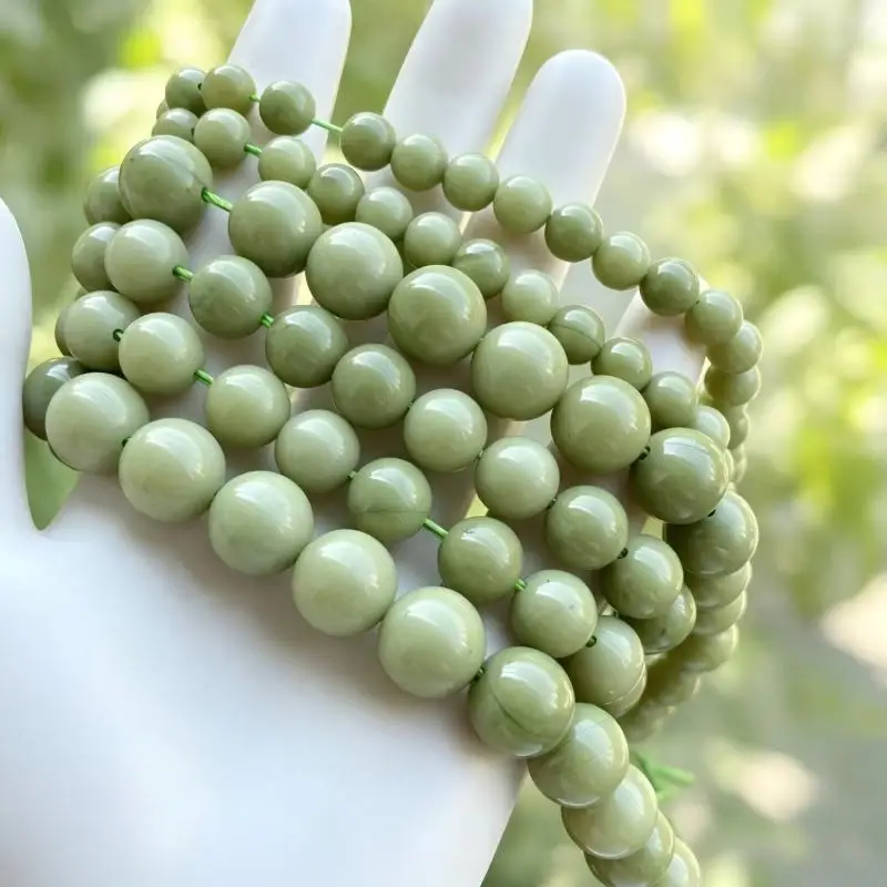 4 6 8 10mm Naturstein-Avocado-Alxa-Steinperlen, runde lose Zwischenperlen für die Schmuckherstellung, DIY-Halsketten- und Armbandzubehör – Detail 2