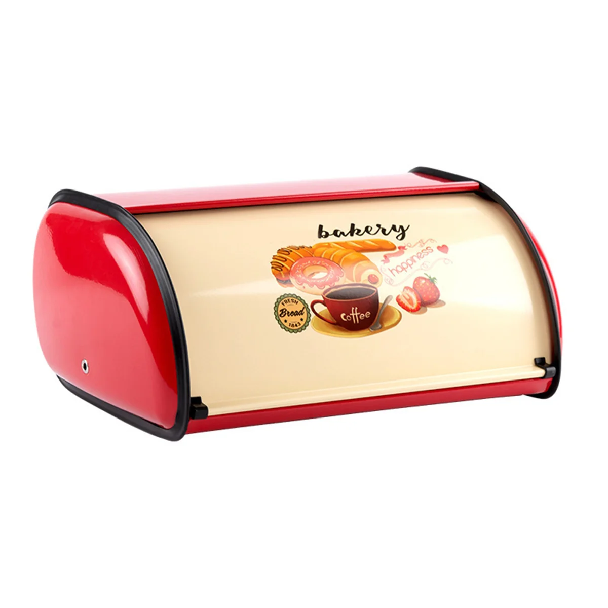 Metal Bread Box Roll Top Metal Bread Bin Bread Storage Bread Holder Bread Container Keeper Organizer for Kitchen Counter