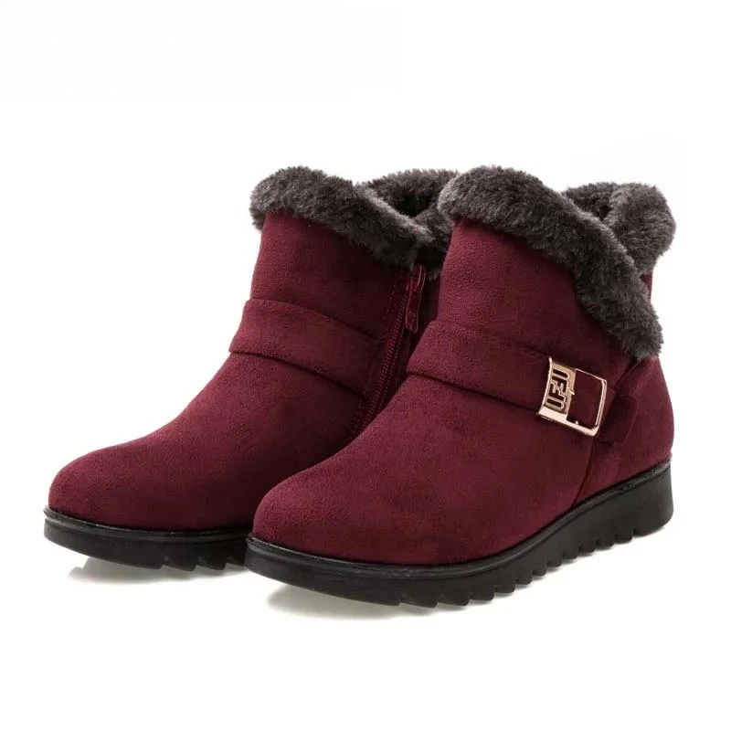 

Women's Shoes New 2025 Winter Shoes Fashion Suede Ankle Snow Boots for Women Warm Fur Plush Comfortable Cotton Shoes Botas Mujer