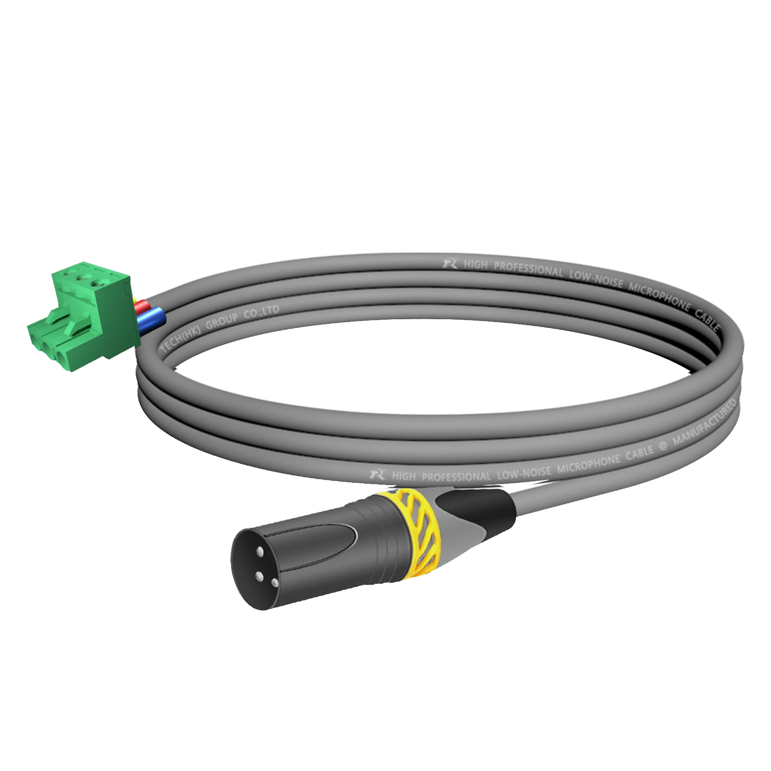 1 Stück Phoenix-zu-XLR-Audiokabel, Abgeschirmtes Kabel mit XLR-Stecker/Buchse und Gelber Rutschfester Zugentlastung – Detail 6