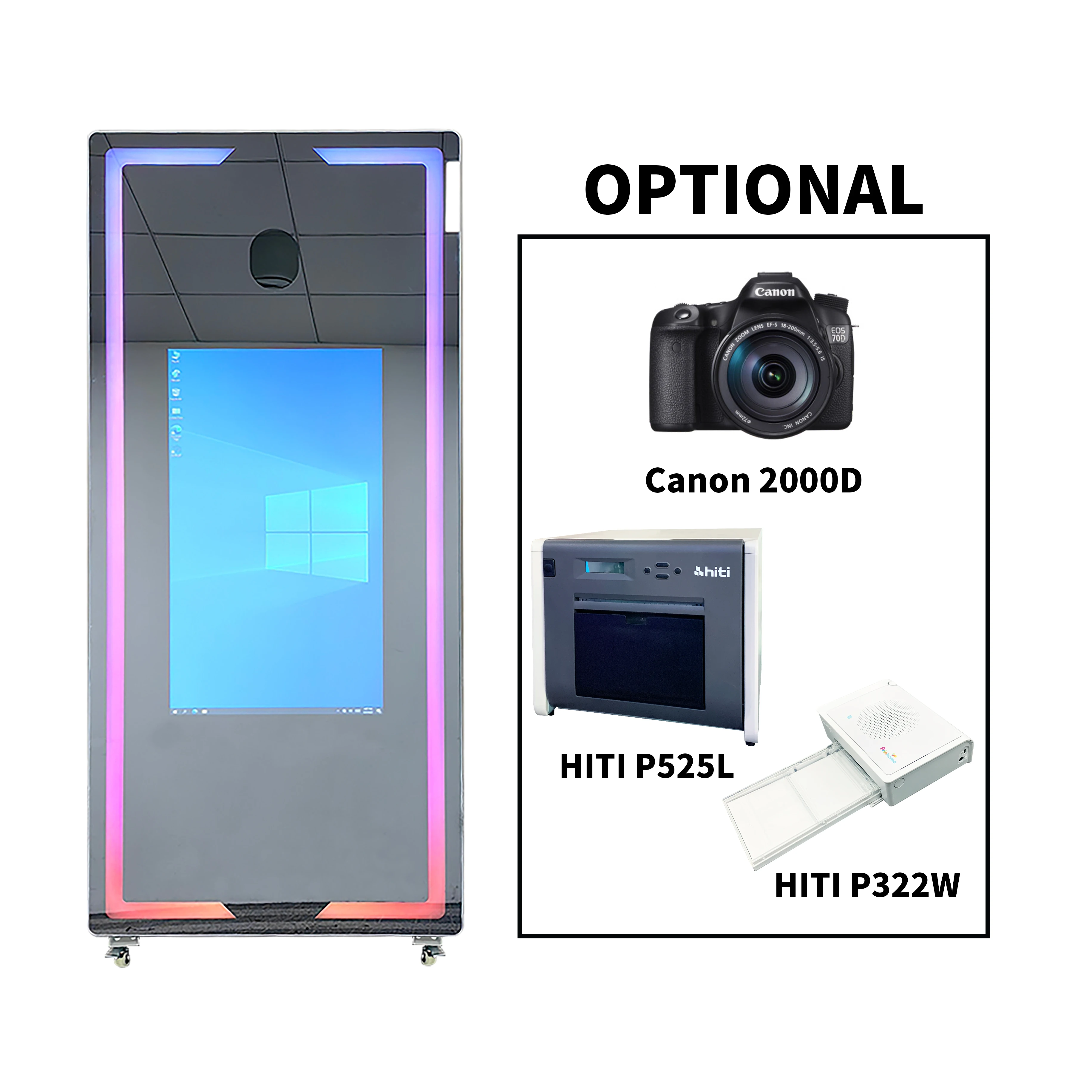 ZJW high-quality hot selling customized products Mirror Photo Booth With  and Printer Mirror Photo Booth Touch Screen Photo Boot