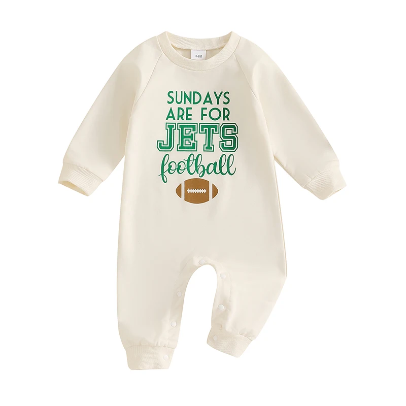 

Baby Girls Boys Sweatshirts Rompers Letter Rugby Print Long Sleeve Toddler Fall Bodysuits Jumpsuits