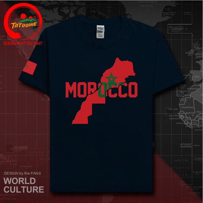 High Quality Travel Big Tall Plus Size 4XL 5XL 6XL Morocco Flag Map T-shirt The Western Kingdom of Morocco Moroccan MAR Clothing