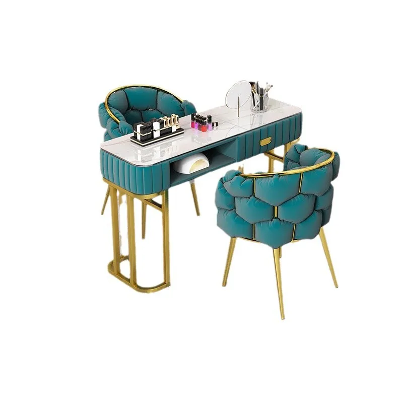 

ins style manicure table and chairs, a set of single double light luxury simple modern manicure table