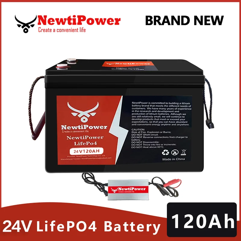 

LiFePO4 24V 120AH Battery PACK 5000+ Cycle Cells Lithium Iron Phosphate Solar Batteries Built-in 100A BMS For RV Boat Tax Free