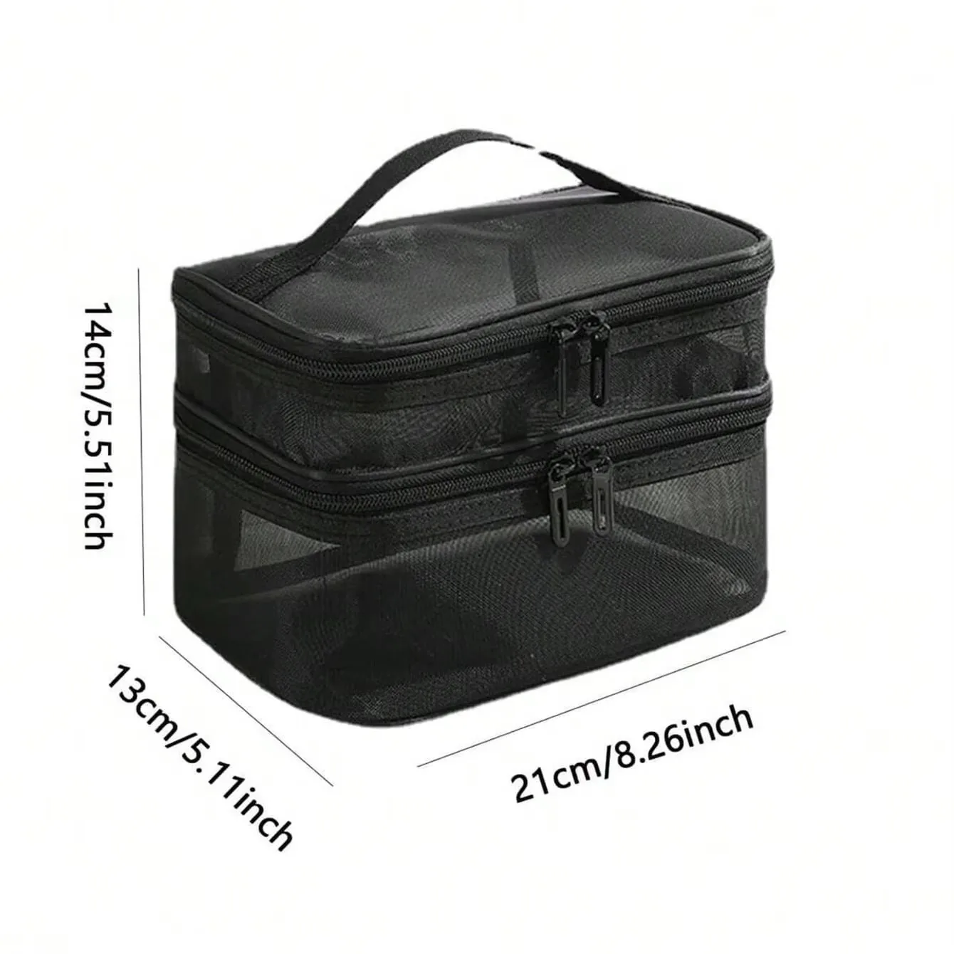 二重層メッシュ化粧バッグ、ウォッシュバッグ、女性のポータブル新しい大容量収納バッグ、化粧品収納バッグ