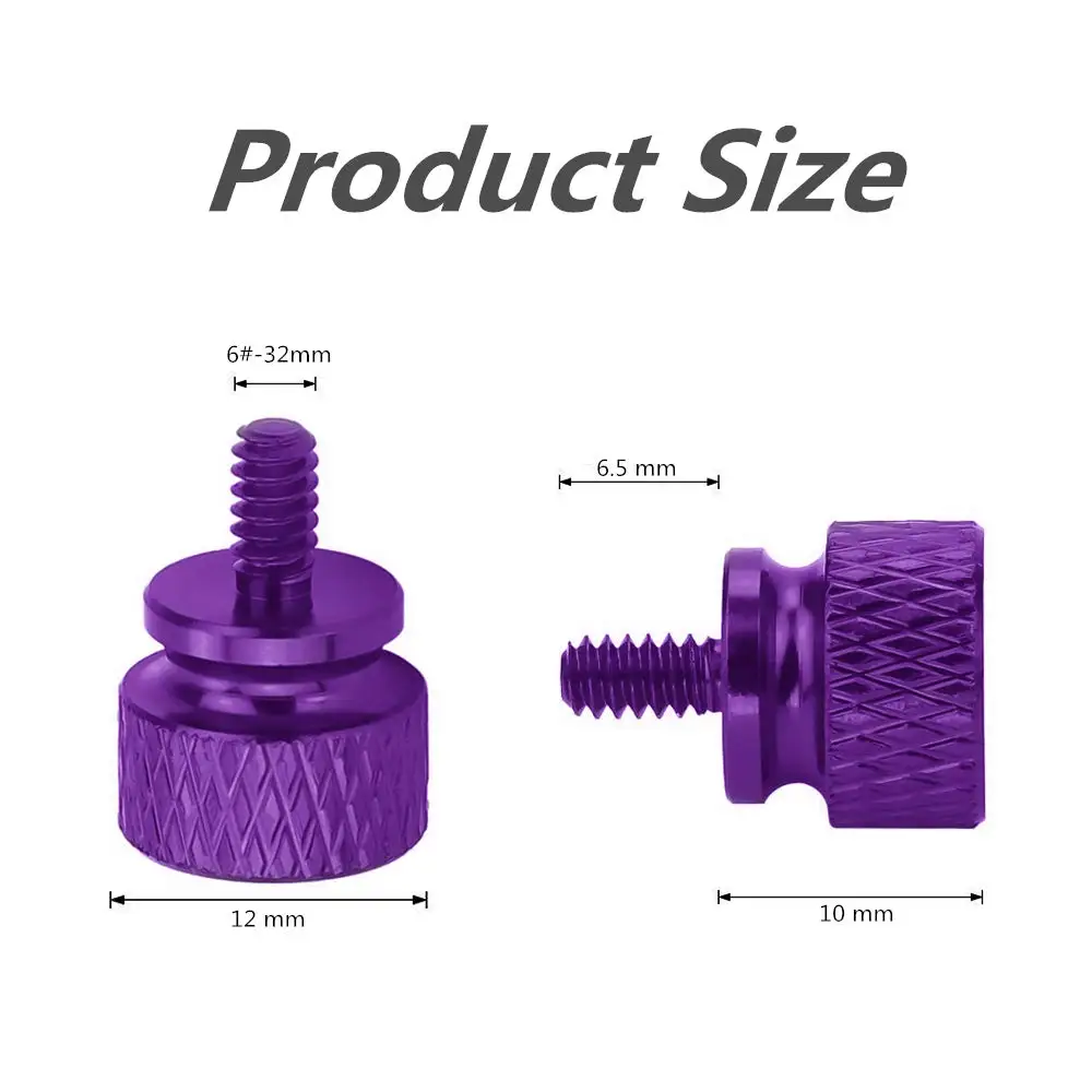 양극 산화 알루미늄 컴퓨터 케이스, 컴퓨터 커버, 전원 공급 장치, PCI 슬롯, 하드 드라이브 DIY용, 나사 나사 6-32 개, 10 개