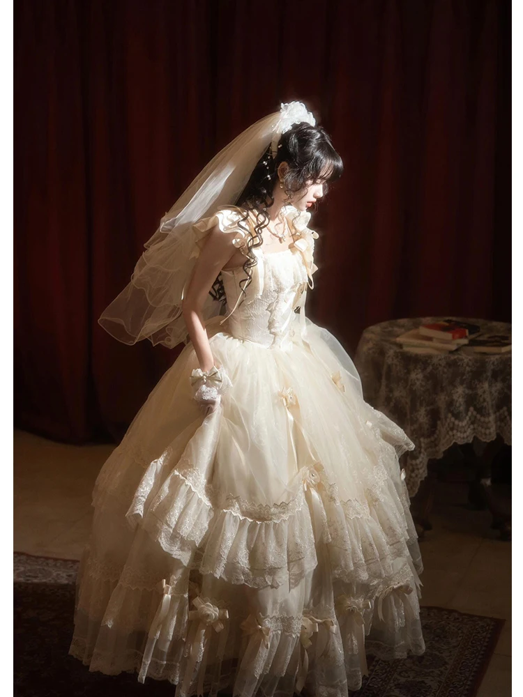 

Вечернее платье Princ Sle Lolita с цветочной вышивкой ручной работы, длинная юбка со средней талией, для свадьбы, выпускного вечера, студенческих мероприятий, церемоний для взрослых