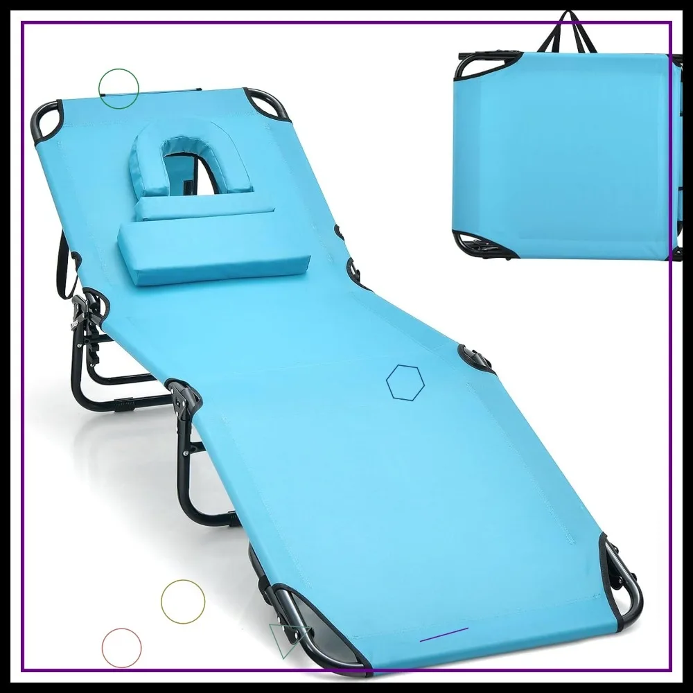 

Регулируемый складной шезлонг, портативное кресло для пляжного патио для отдыха на открытом воздухе