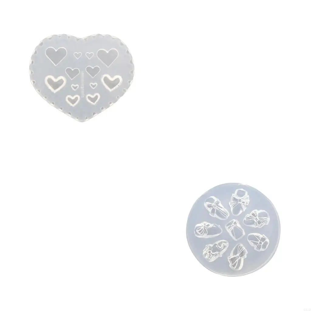 

3D Mini Bowknot Mould Sculpture Stamping Plate Nails Art Stencils Crystal Epoxy Resin Mold Silicone Nail Carving Mold