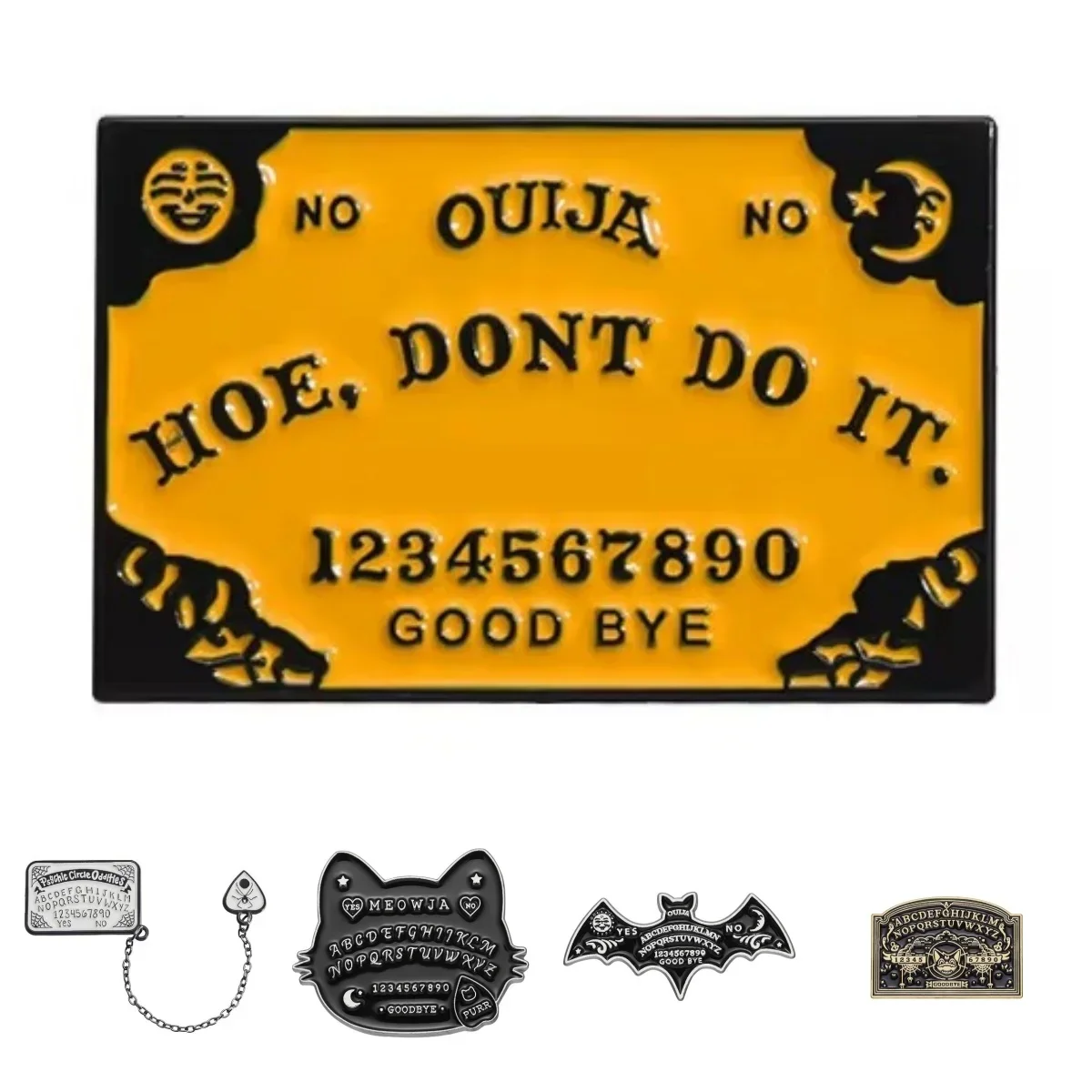 Halloween Horror Ouija magische Brosche Emaille Persönlichkeit mysteriöse gotische Brief Abzeichen Metall Rucksack Kleidung Anstecknadel Geschenk