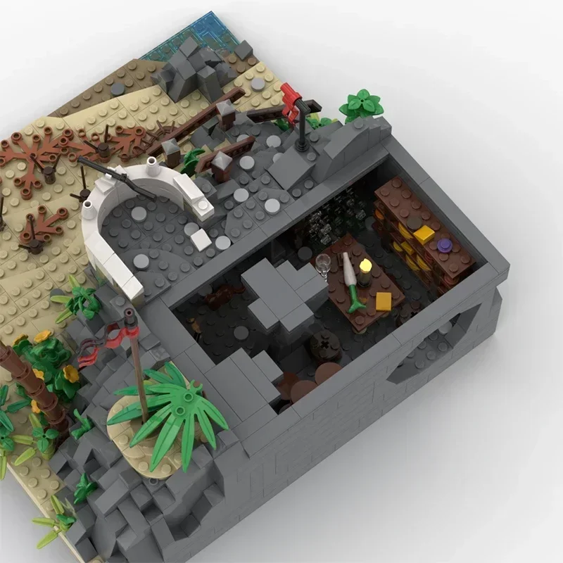 Klocki konstrukcyjne, modułowy model starej strażnicy i wieży, technologia klocków, montaż DIY, widok ulicy miasta, zabawka, prezenty świąteczne