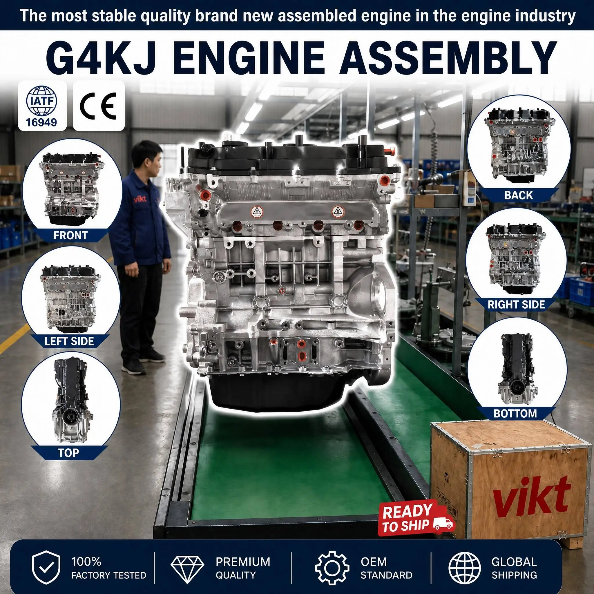 Elite Engineering G4kj Engine Assembly 2.4l Gdi  Power for Santa Fe Sorento Hot Sale Wholesale Price
