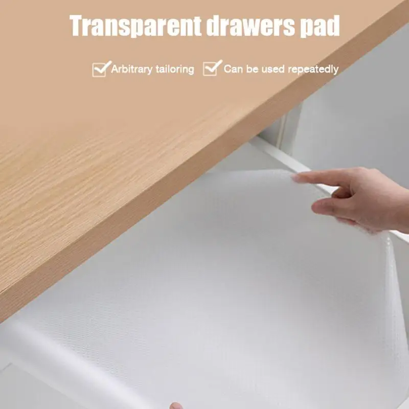 Shelf Liners Transparent Non-Slip Waterproof EVA Cupboard Cabinet Pad Drawer Table Mat Anti-Fouling Anti-Moisture for Kitchen