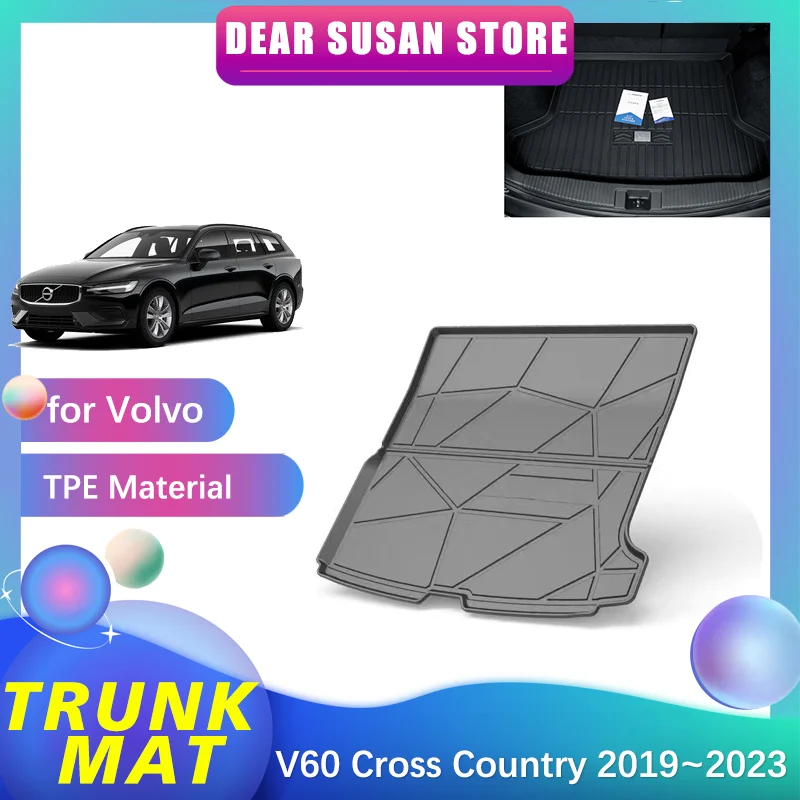 

Car Special Rear Trunk Mat for Volvo V60 Cross Country 2019~2023 Storage Tray Rug Waterproof Floor Pad Space Liner Accessories