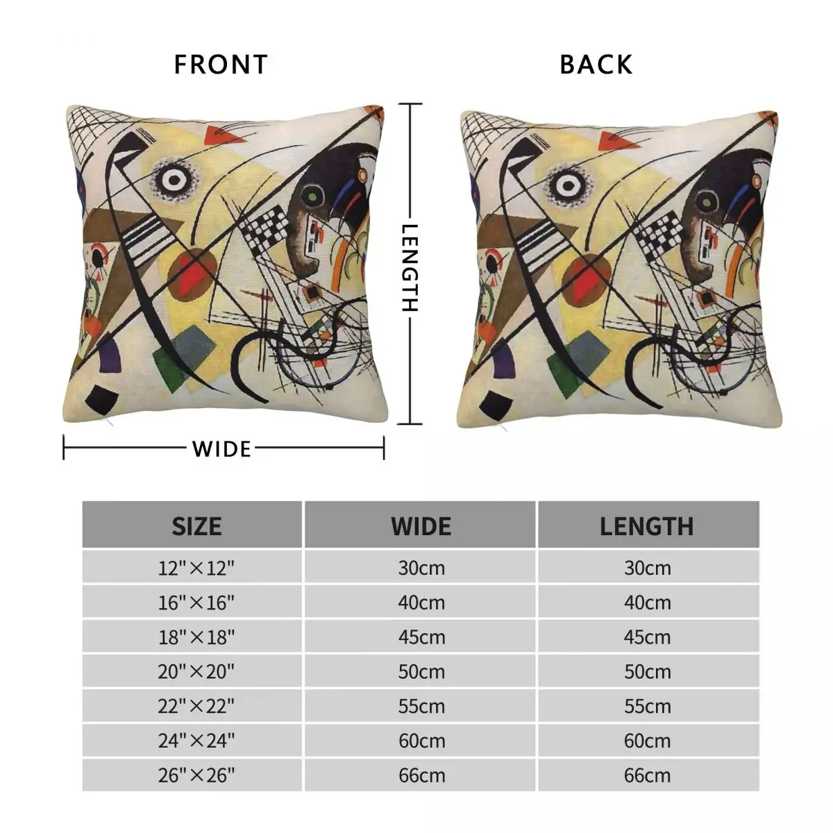 Transverse Line Wassily Kandinsky Square Pillowcase Polyester Linen Velvet Printed Zip Throw Pillow Case Bed Cushion Cover 45x45