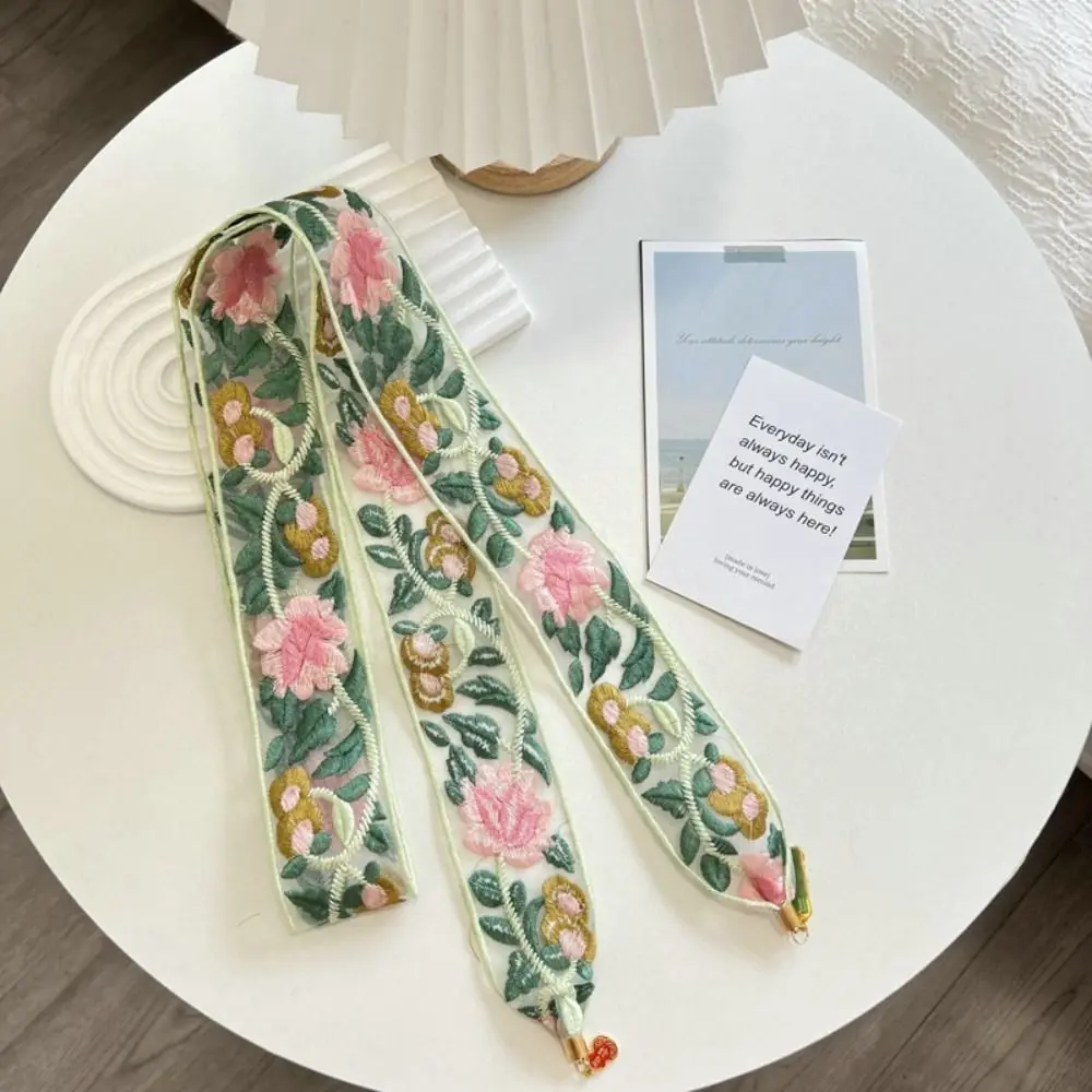 

Sweet Embroidered Lace Scarf Printed Ribbon Scarf Headband Dressing Decoration Shirt Tie Narrow Long Scarves