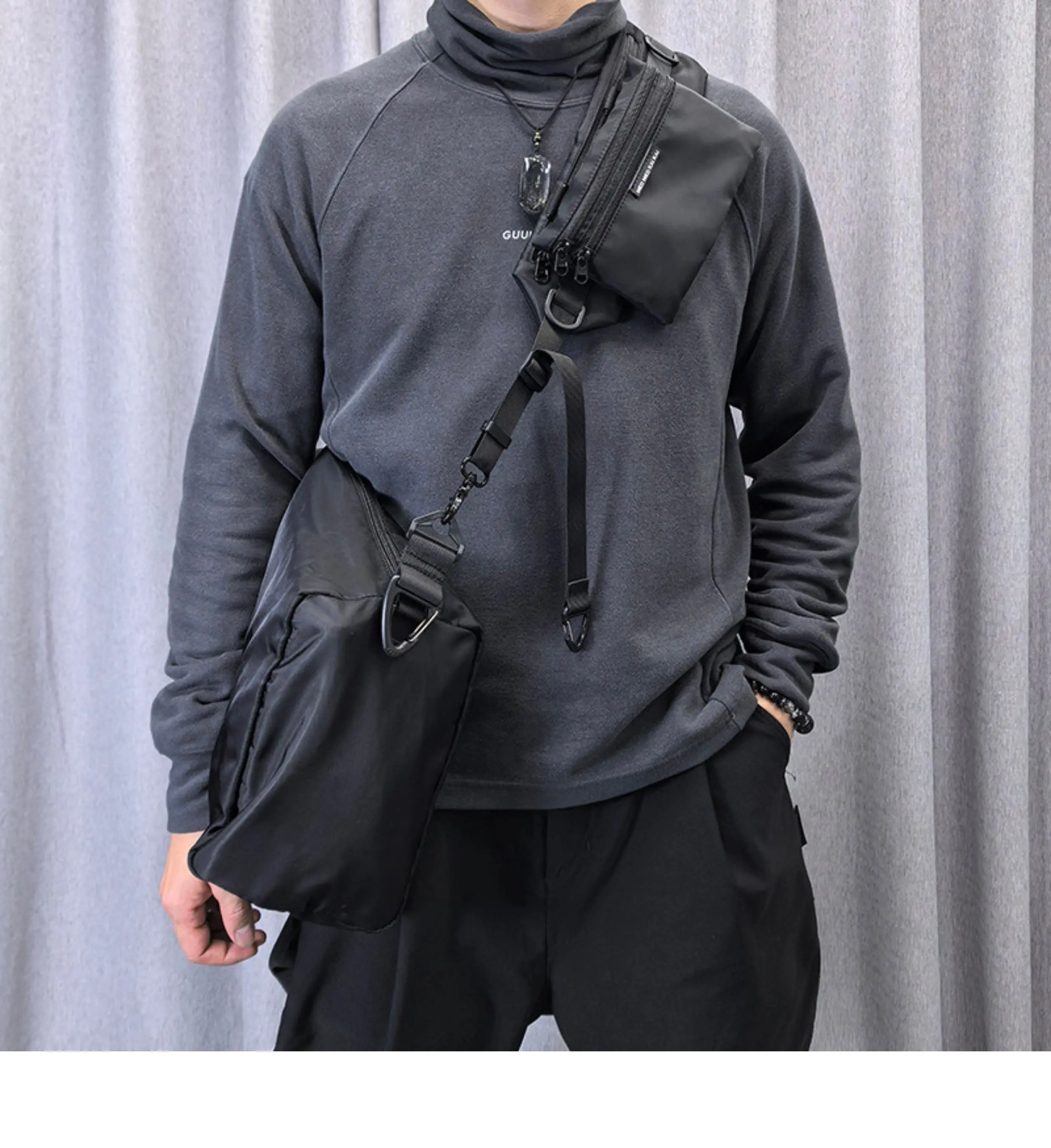Multi-purpose Adjustable Bag Strap With Phone Storage Pouch Detachable Tactical Techwear Shoulder Strap Bag Accessories