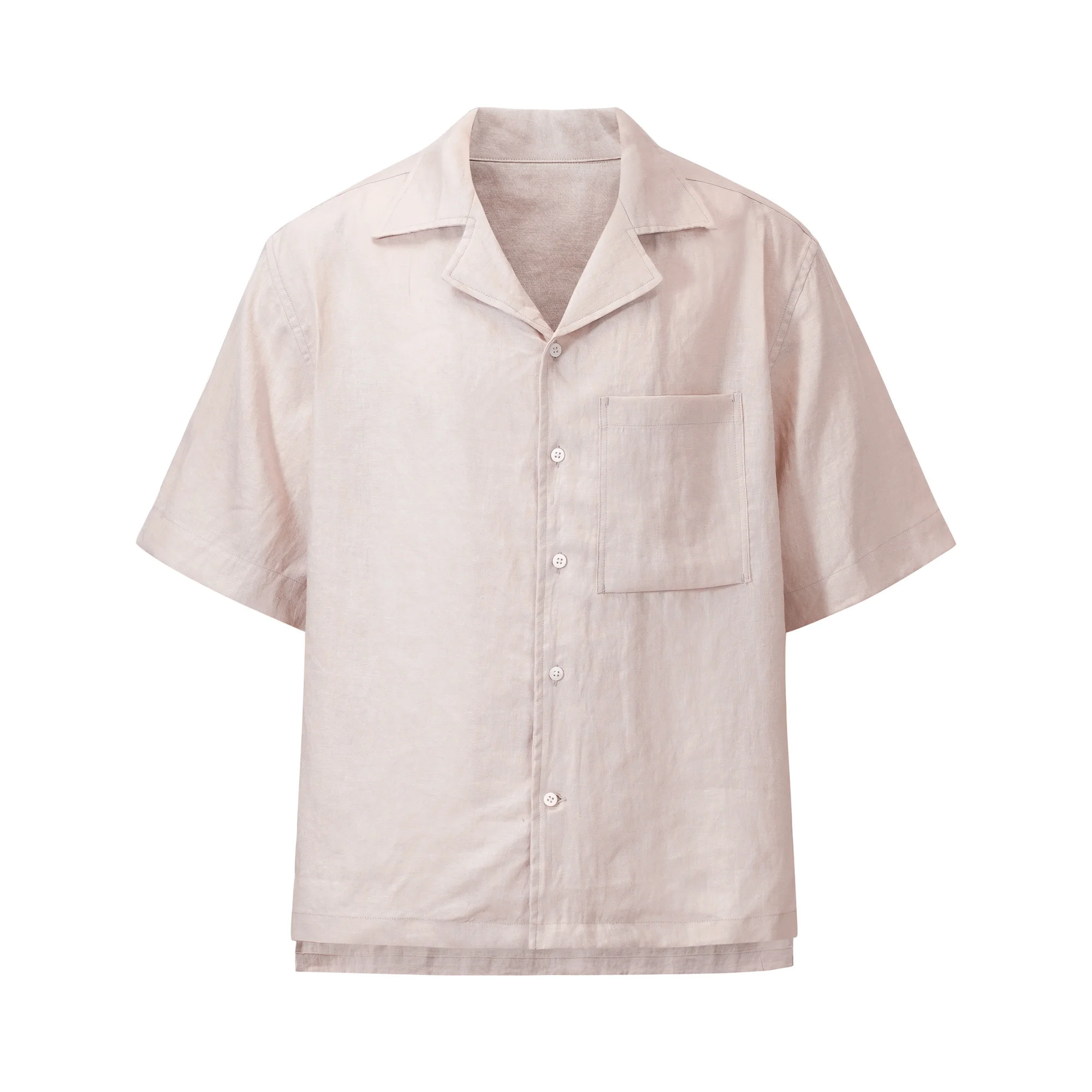 

Мужская летняя повседневная рубашка с коротким рукавом из льна