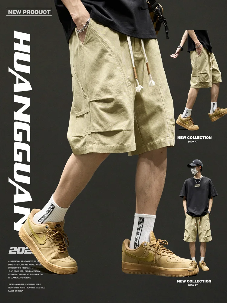 

Повседневная рабочая одежда, мужские летние новые гонконгские брюки Sle Design Sensation, функциональные свободные цветные мужские десантники