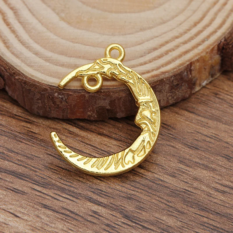 BoYuTe (50 Pieces/Lot) 26*21mm Alloy Moon Charms Pendant DIY Jewelry Accessories Hand Made Materials